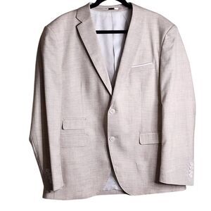 Statement blazer sports coat jacket cream 100% wool 44R
